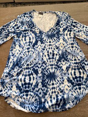 Womens Jordan Taylor blue/white tie dyed beach swim cover up size large